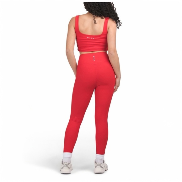 Wilo The Label Pants - Wilo the Label Ribbed High-Waisted Leggings•Fire Red